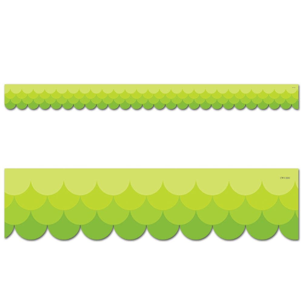 Ombre Lime Green Scalloped Border