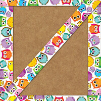 Colorful Owls Straight Border