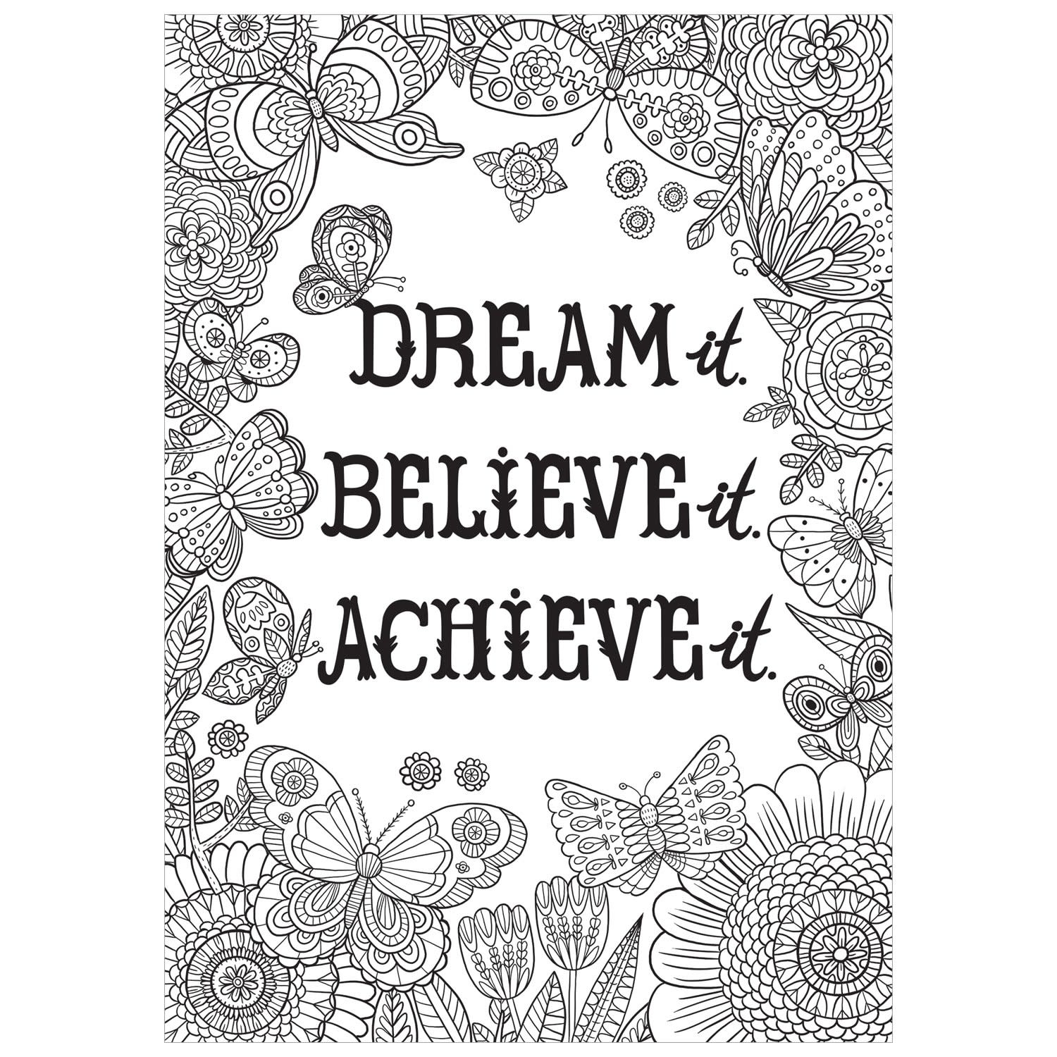 Dream It. Believe It. Achieve It.-Color Me-Poster