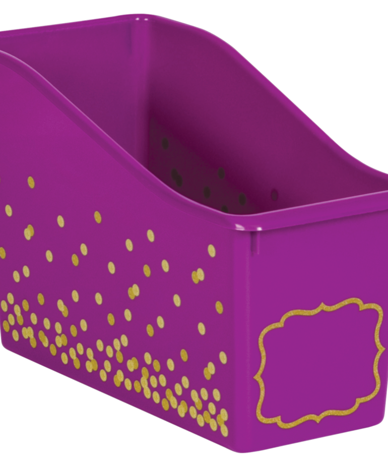 Purple Confetti Plastic Book Bin