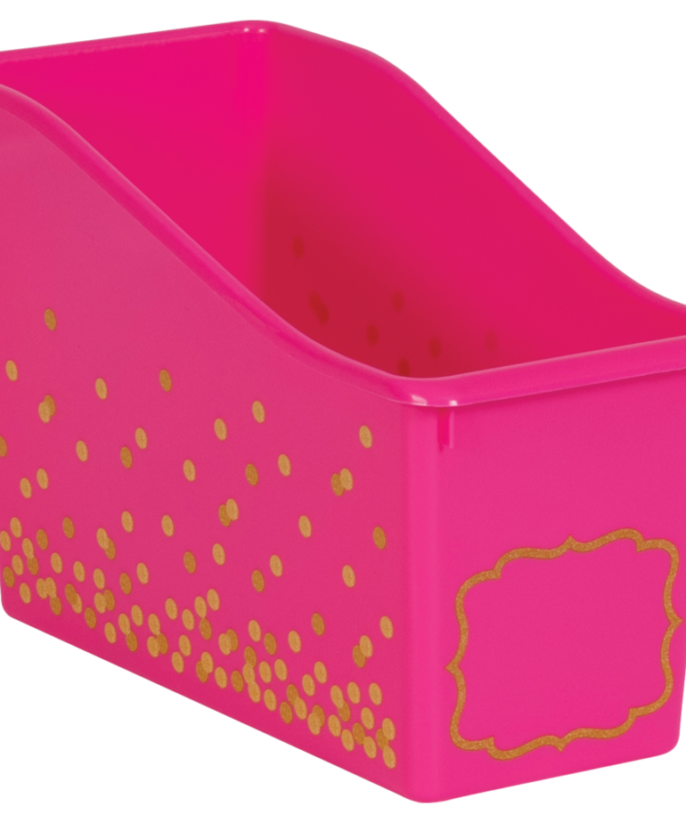Teacher Created Resources Pink Confetti Small Plastic Bin