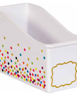 White Confetti Book Bin