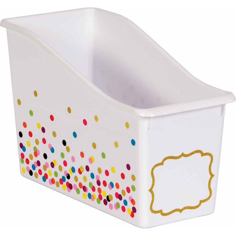 White Confetti Book Bin