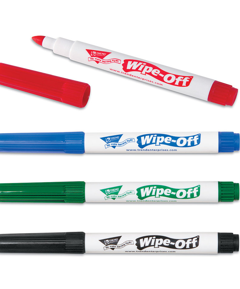 4-Pack Wipe-Off Markers-Standard Colors