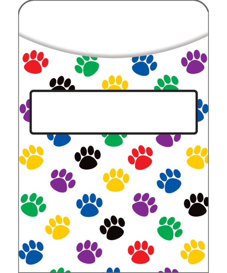 Paw Print Library Pockets