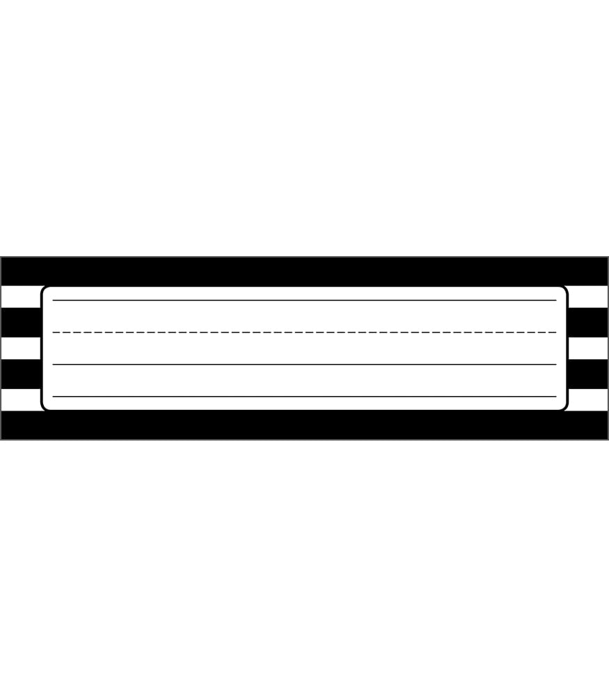 Simply Stylish Black & White Stripe Nameplate