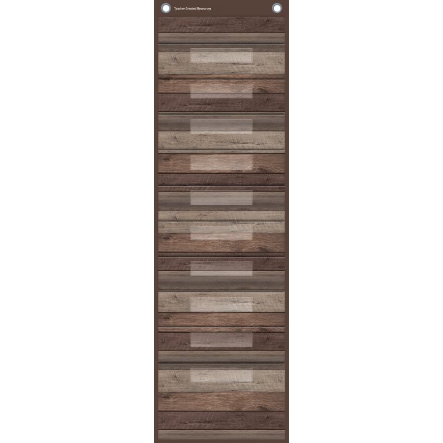 Dark Wood File Pocket Chart