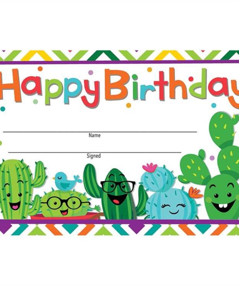 Cactus Happy Birthday Award