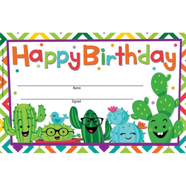 Cactus Happy Birthday Award