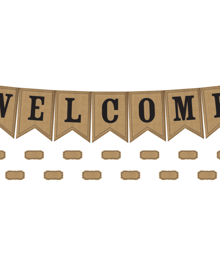 Burlap Pennants Welcome Bulletin Board