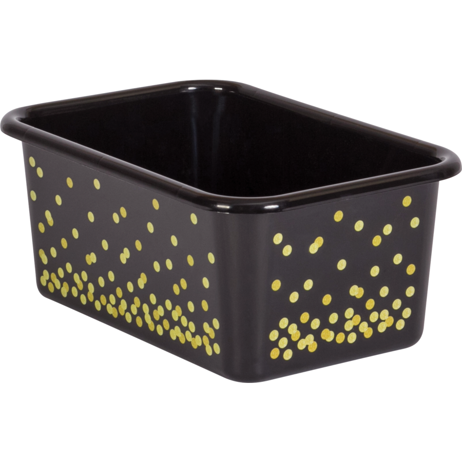 Black Confetti Plastic Book Bin