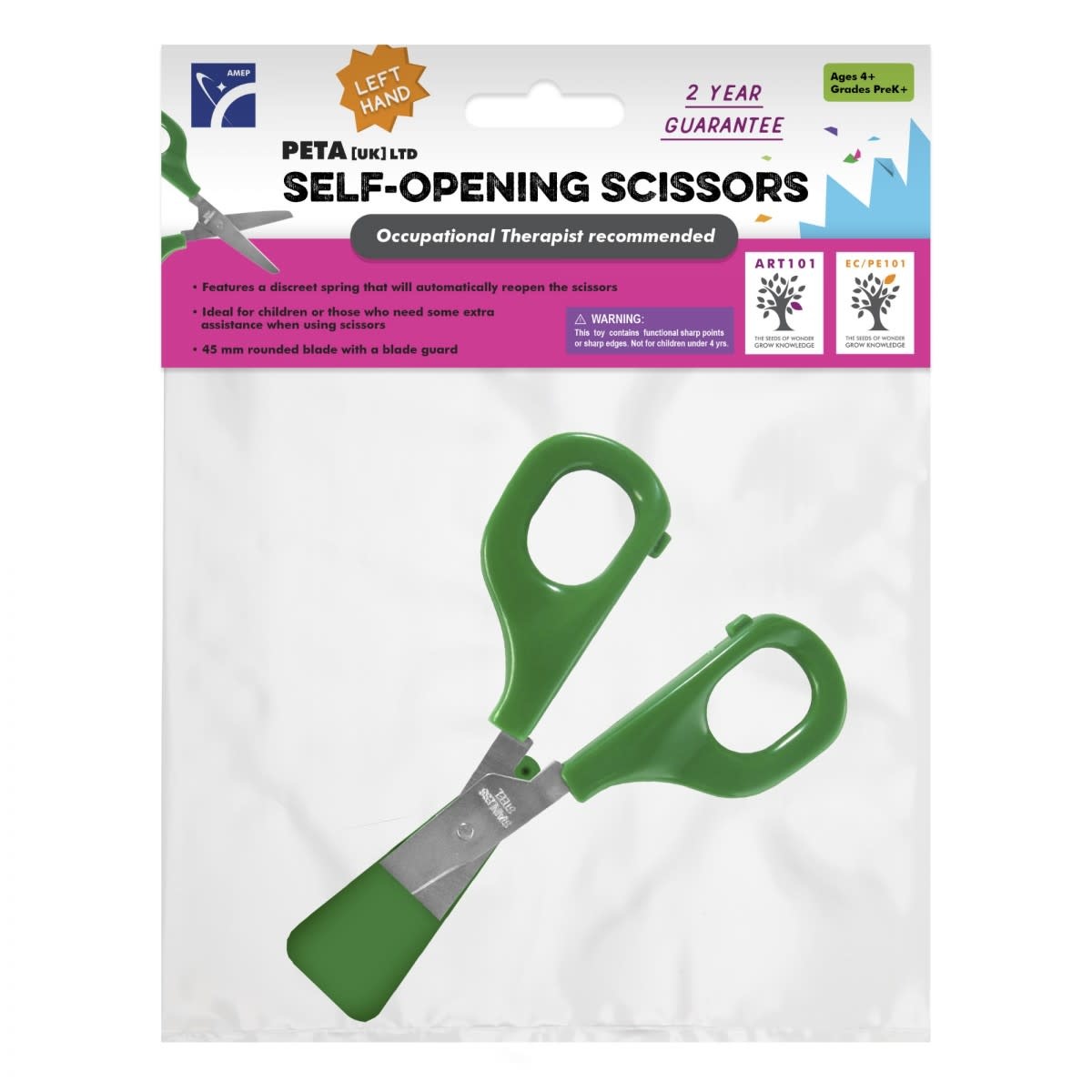 Self-Opening Scissor (Left/Green)