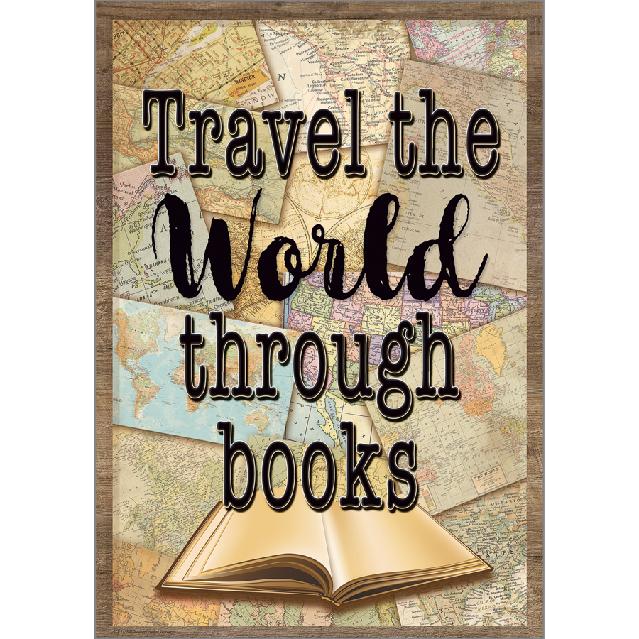 Travel the World Through Books Positive Poster