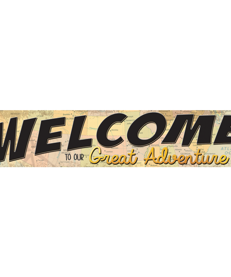 Travel The Map Welcome to Our Great Adventure Banner