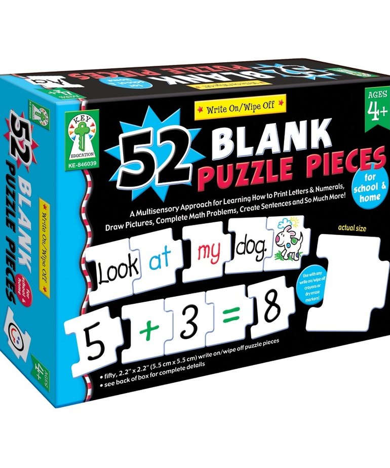 Write On/Wipe Off: 52 Blank Puzzle Pieces