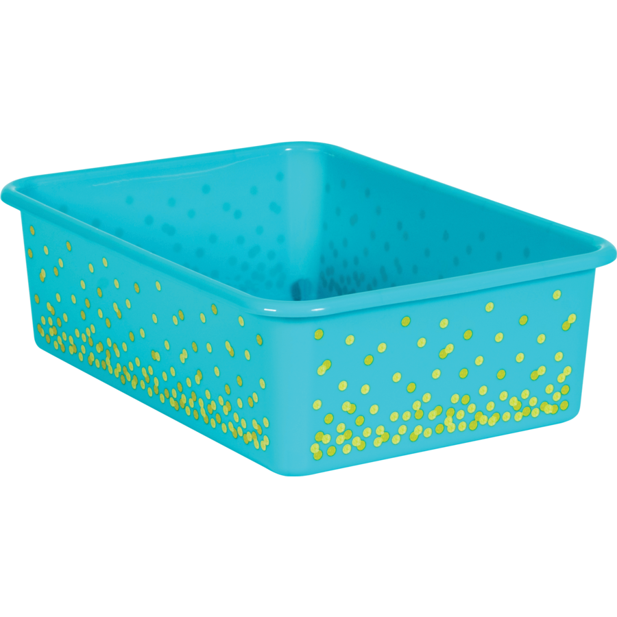 Teal Confetti Large Storage BIn