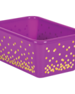 Purple Confetti Small Plastic Storage Bin