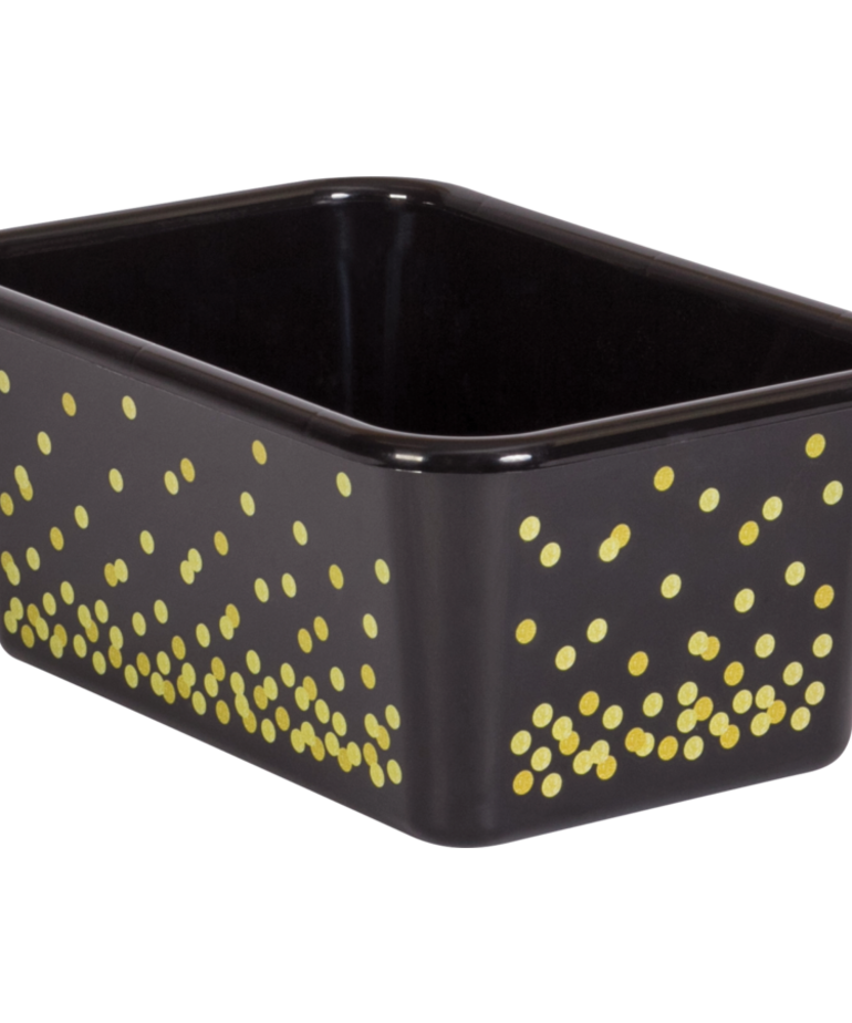 Black Confetti Small Plastic Storage Bin