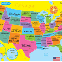 Smart Poly Learning Mat-US Map