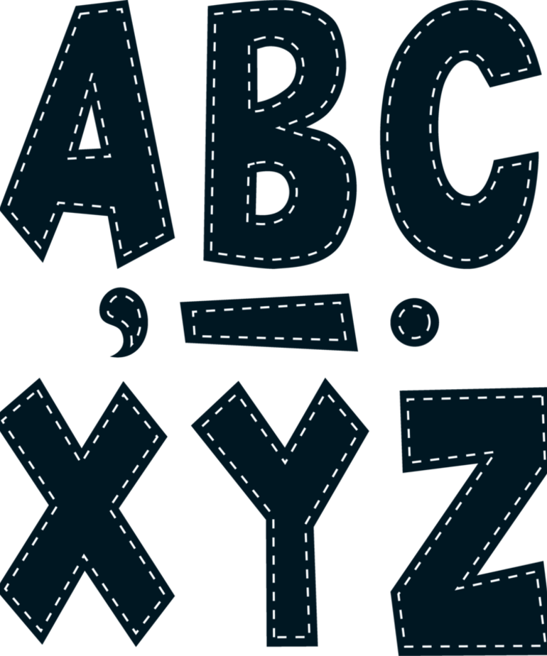 Black Stitch 7" Letters