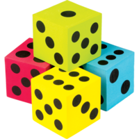 Colorful Jumbo Dice 4pk