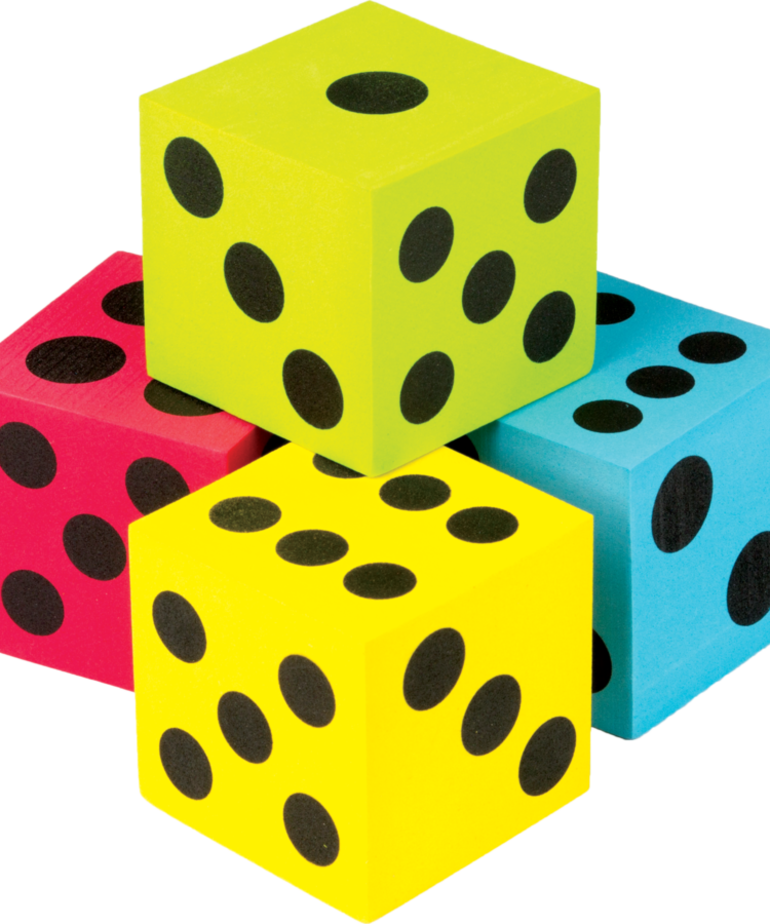 Colorful Jumbo Dice 4pk