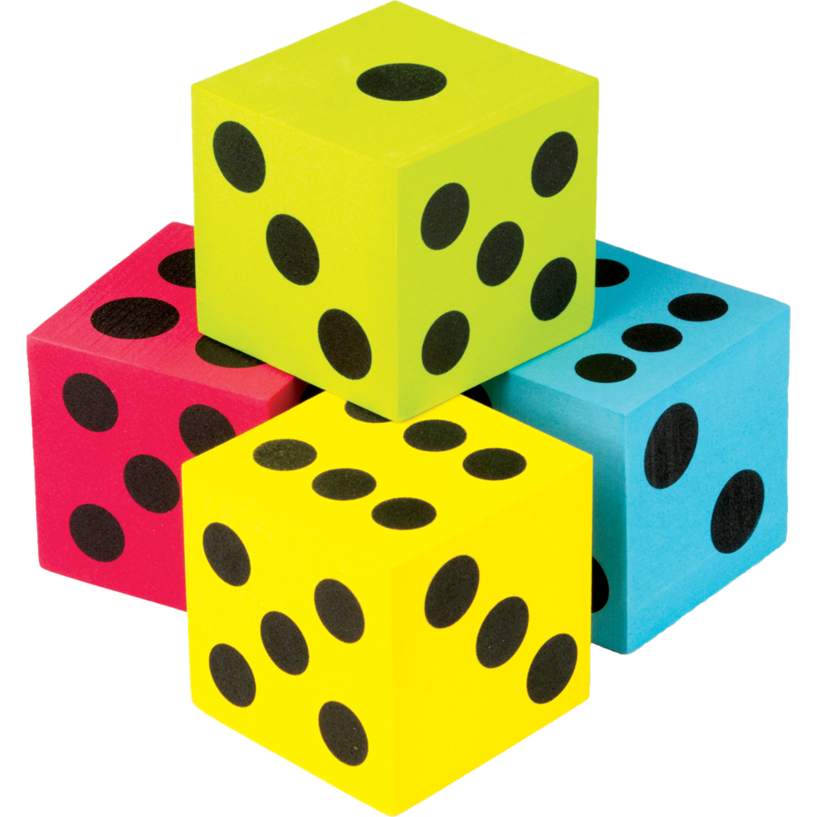 Colorful Jumbo Dice 4pk