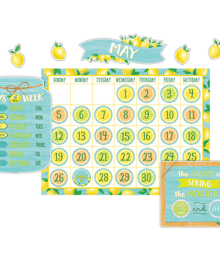 Lemon Zest Calendar Bulletin Board Set