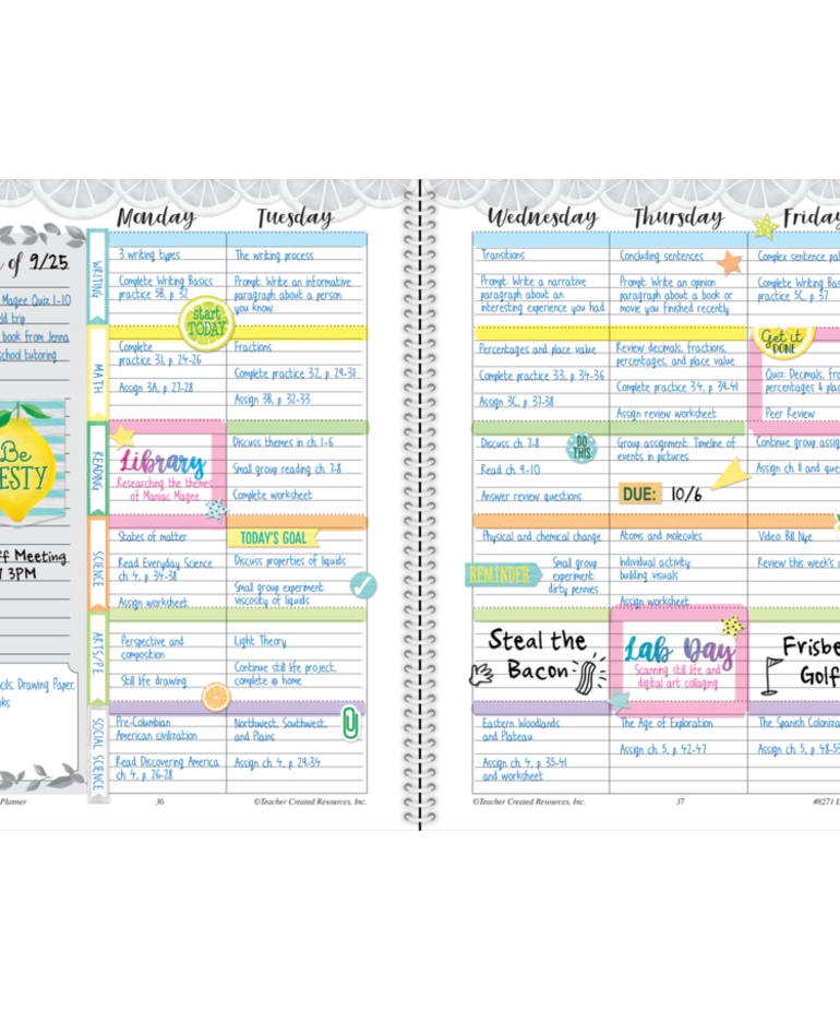 Lemon Zest Lesson Planner