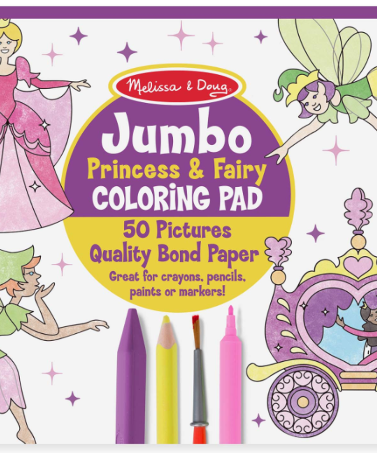 Jumbo Coloring Pad - Princess & Fairy