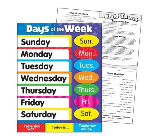 Days of the Week Chart