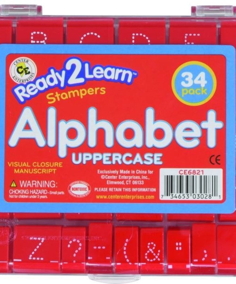 READY 2 LEARN Alphabet Stamps - Dotted Lines - Lowercase - Set of 34 -  Visual Closure - Letter Stampers for Kids