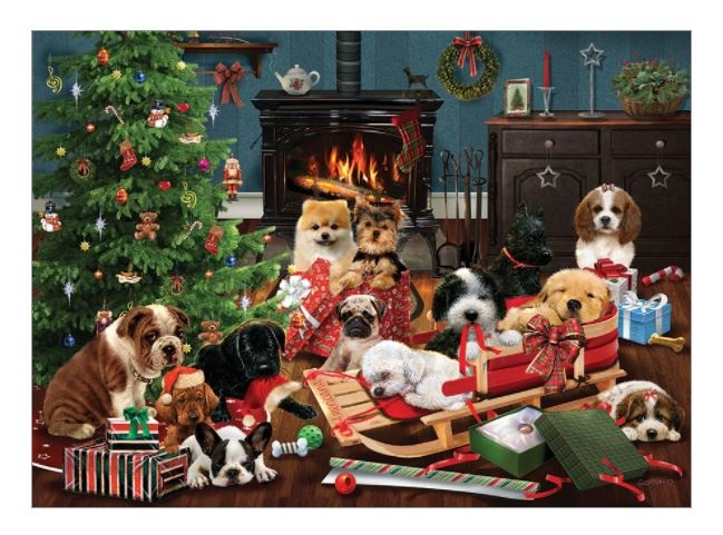 Cobble Hill Christmas Puppies Puzzle 500pc