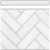 Modern Farmhouse White Herringbone Straight Border