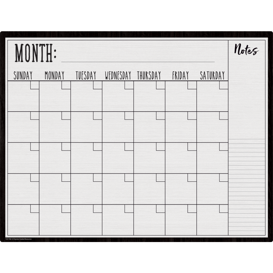 Modern Farmhouse Write On Wipe Off Calendar Chart
