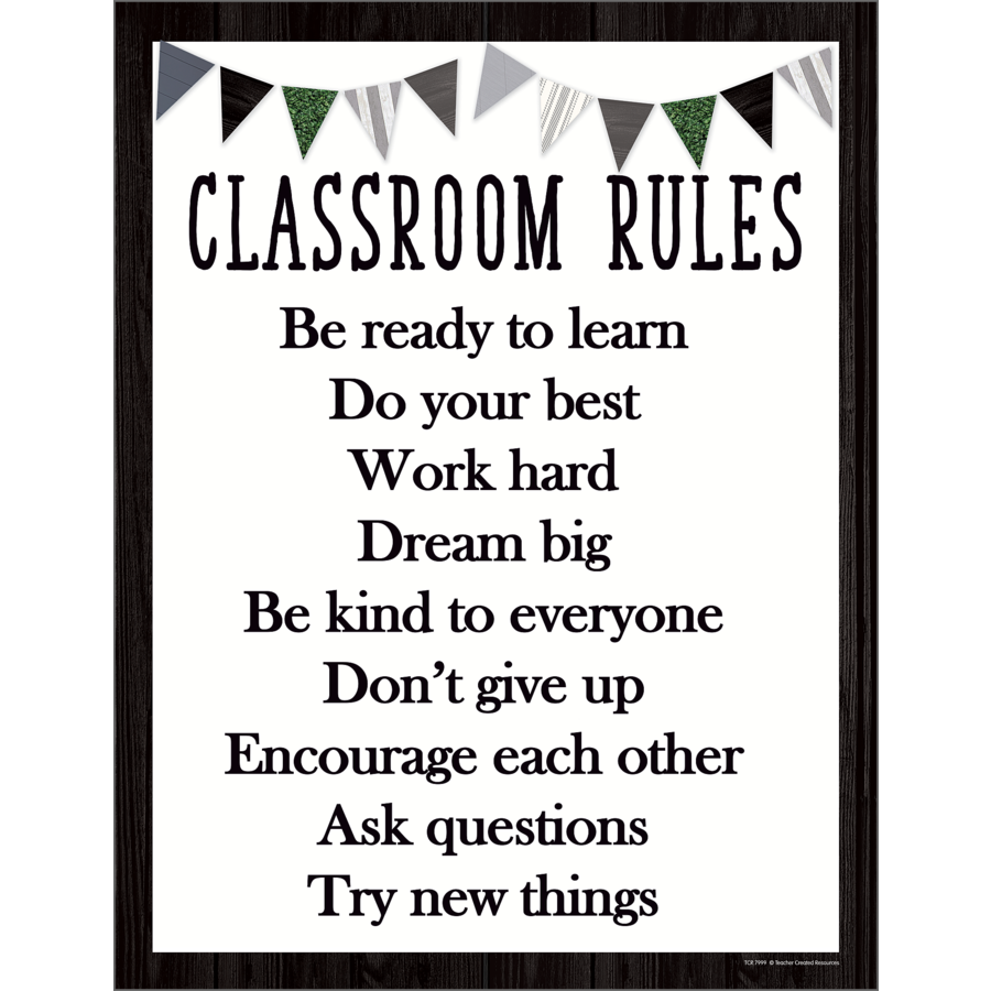 Modern Farmhouse Classroom Rules Chart