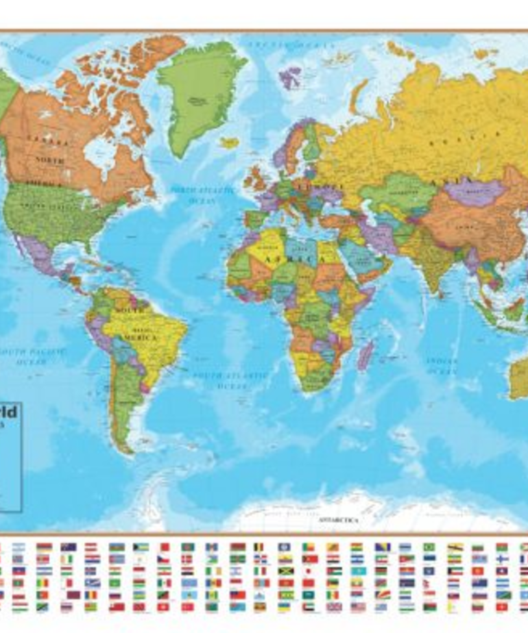 Laminated World Map Inspiring Young Minds To Learn