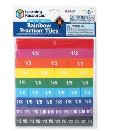 Learning Resources Magnetic Rainbow Fraction Tiles