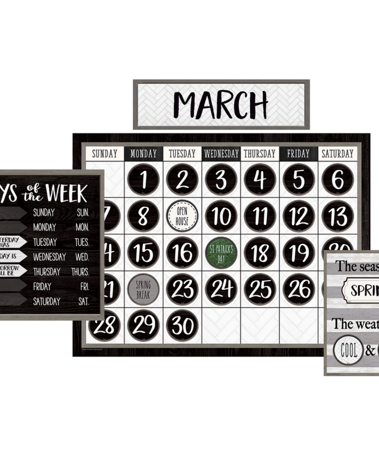 Modern Farmhouse Calendar Bulletin Board Set