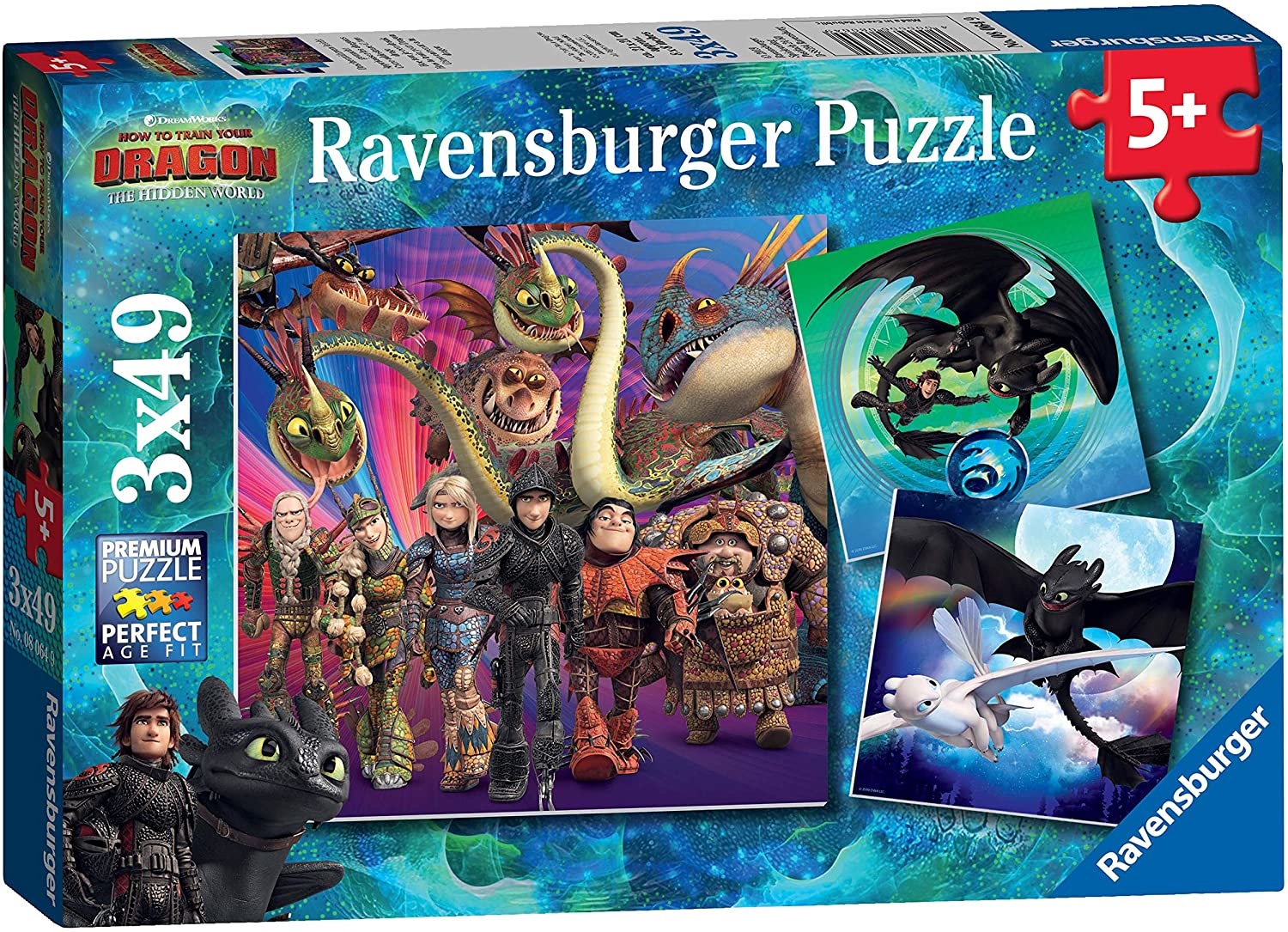 Ravensburger How to Train Your Dragon 3- 3X49 puzzles