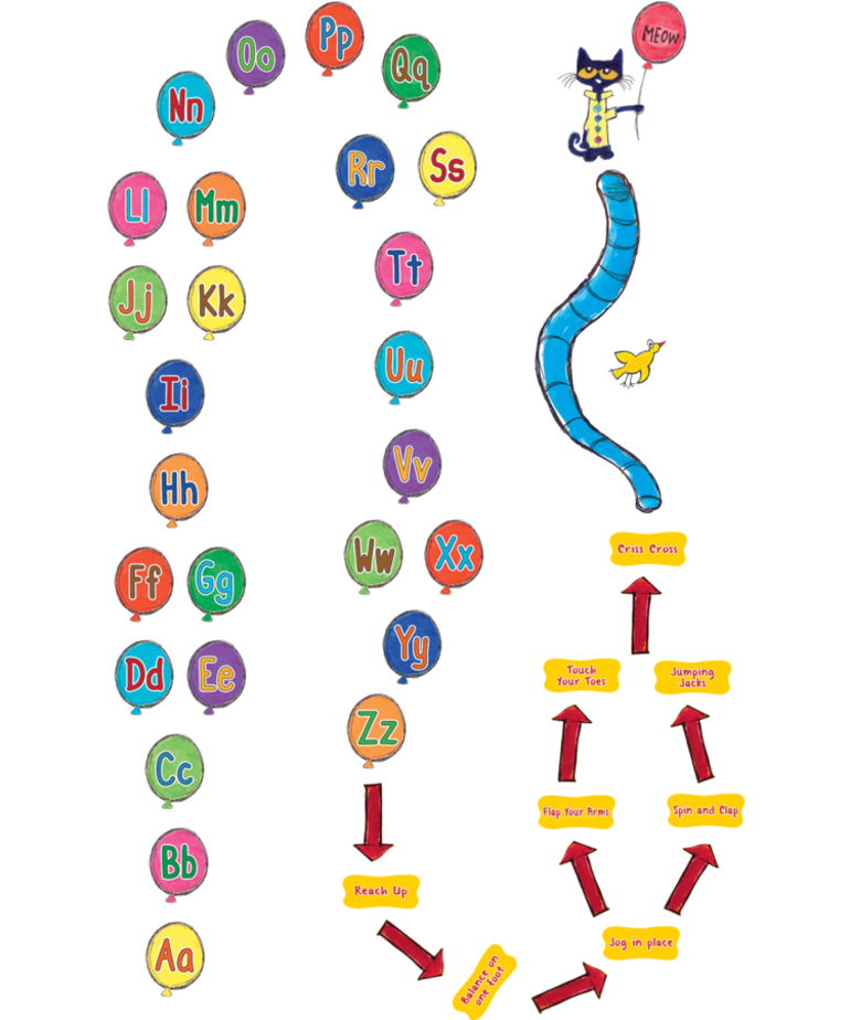 Pete the Cat Alphabet Balloons Sensory Path