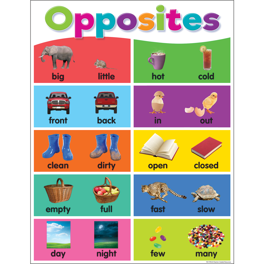 Colorful Opposites Chart