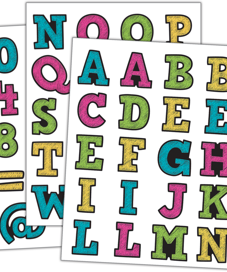 Chalkboard Bright Alphabet Stickers