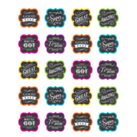 Chalkboard Brights Praise Stickers