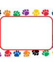 Colorful Paw Prints Name Tags/Labels