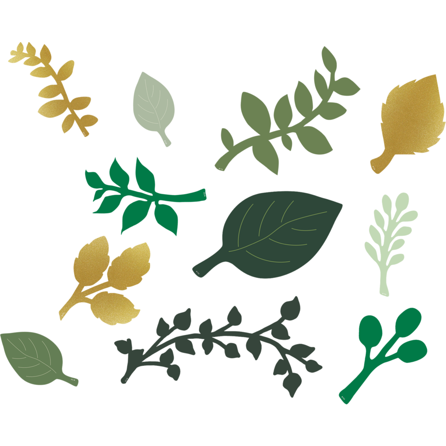 Green and Gold Leaves Accent