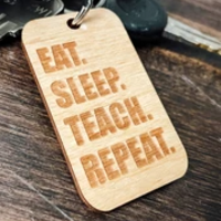 Eat Sleep Teach Keychain