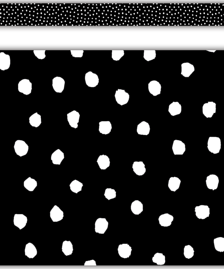 White Painted Dots on Black Straight Border