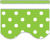 Lime Polka Dot Scalloped Trimmer