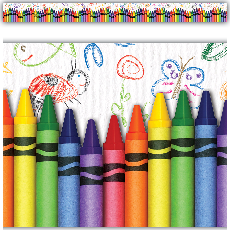 Crayons Straight Border